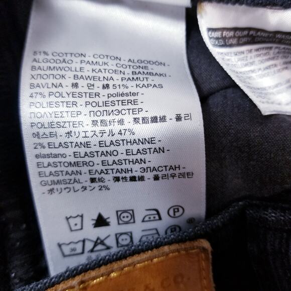 Levi's Premium Big E Wedgie Straight Black Corduroy Pants Button Fly - Picture 14 of 15